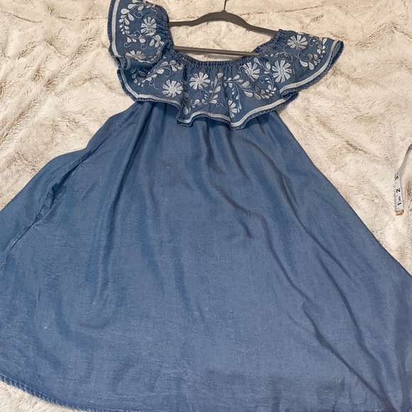 Rebecca Minkoff Rita embroidered chambray dress great preowned condition XS - Picture 4 of 12